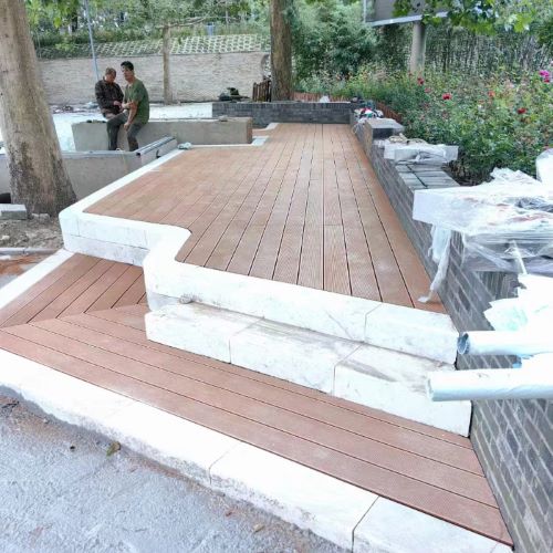 杭州小型木塑平台台阶步梯制作案例