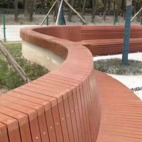 杭州公园木塑靠背座椅现场定做