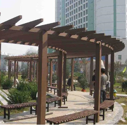 杭州弧形塑木葡萄架花架工程